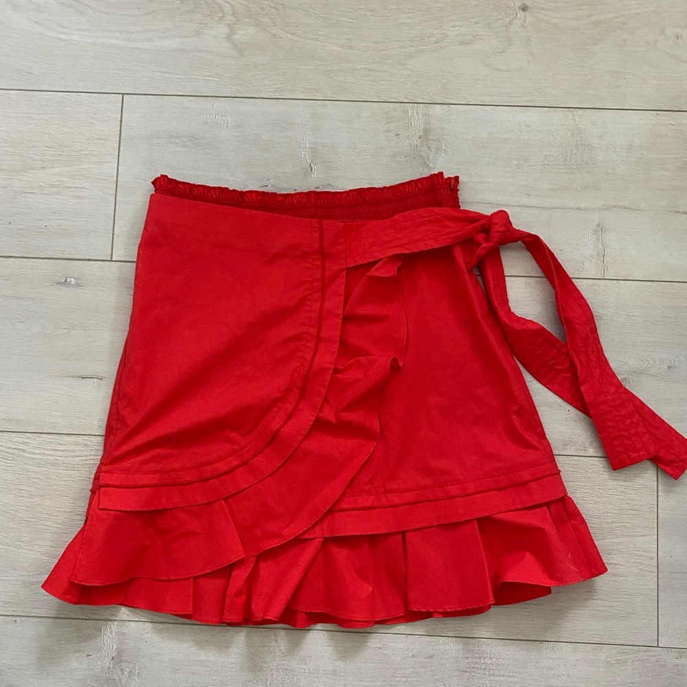 Tanya Taylor red midi skirt size 2